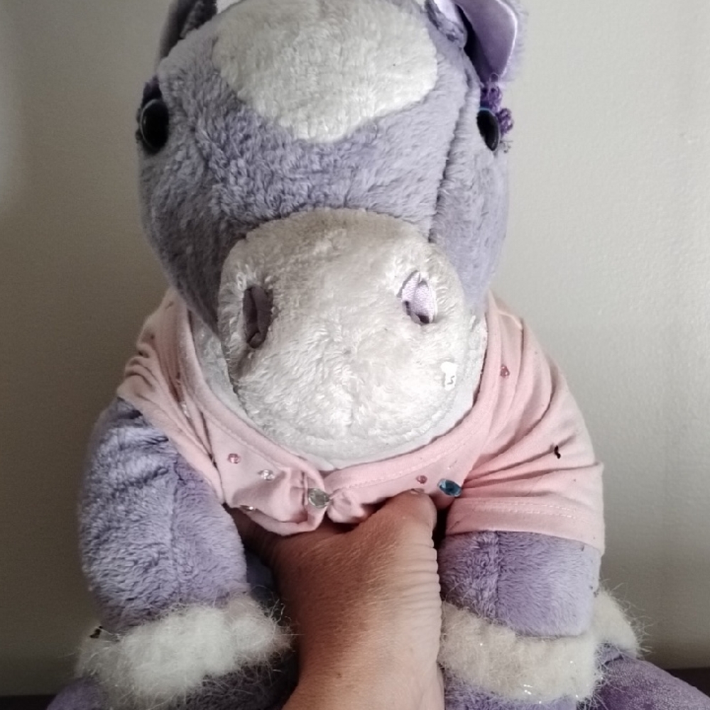 Build-A-Bear Purple and White Plush Horse